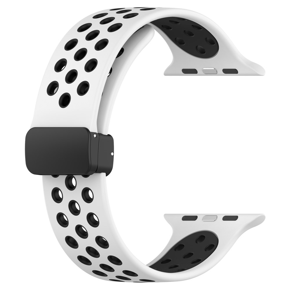 Dualc silikónový remienok na Apple Watch Ultra 4/3/2/1 49mm/12/11/10 46mm - biely/čierny