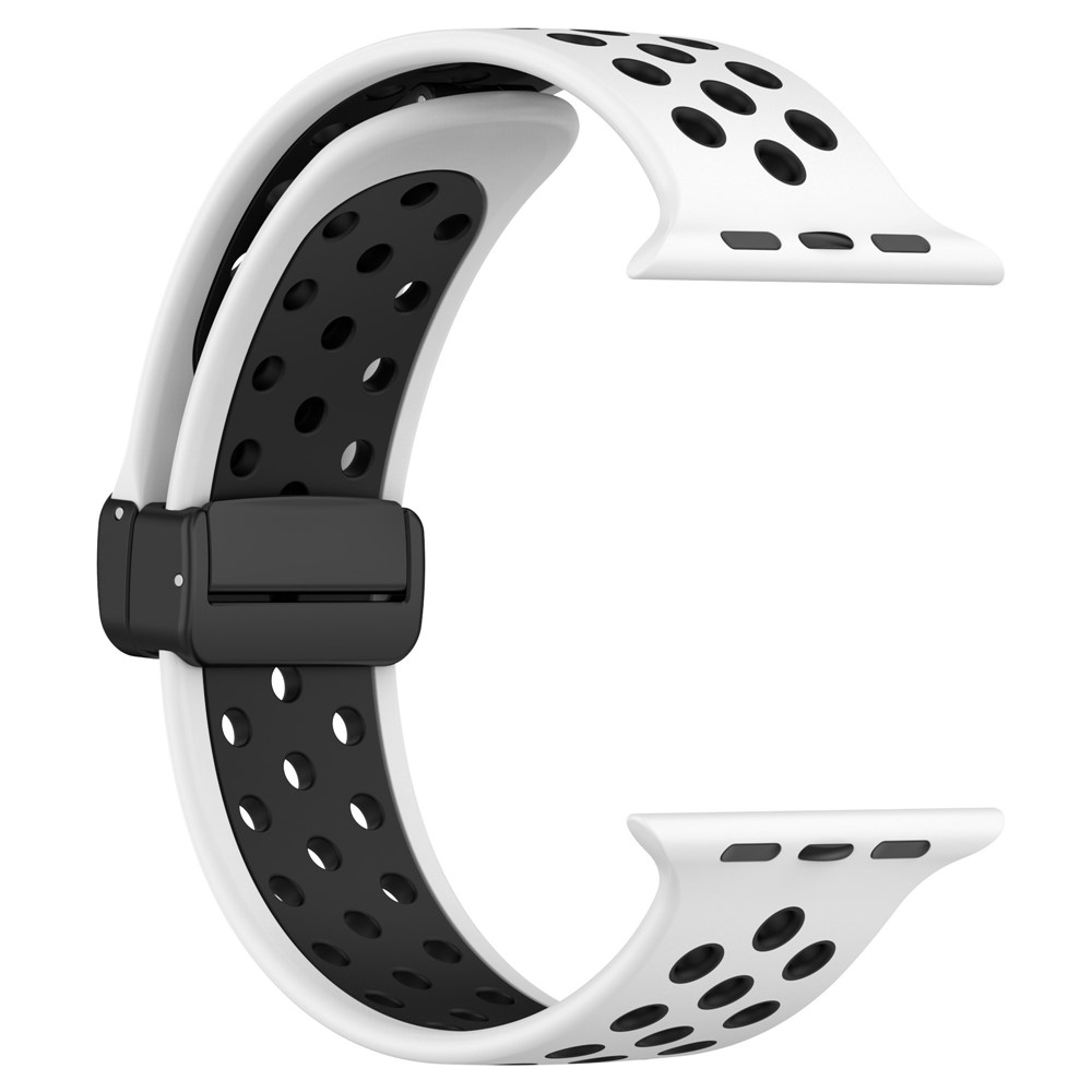 Dualc silikónový remienok na Apple Watch Ultra 4/3/2/1 49mm/12/11/10 46mm - biely/čierny