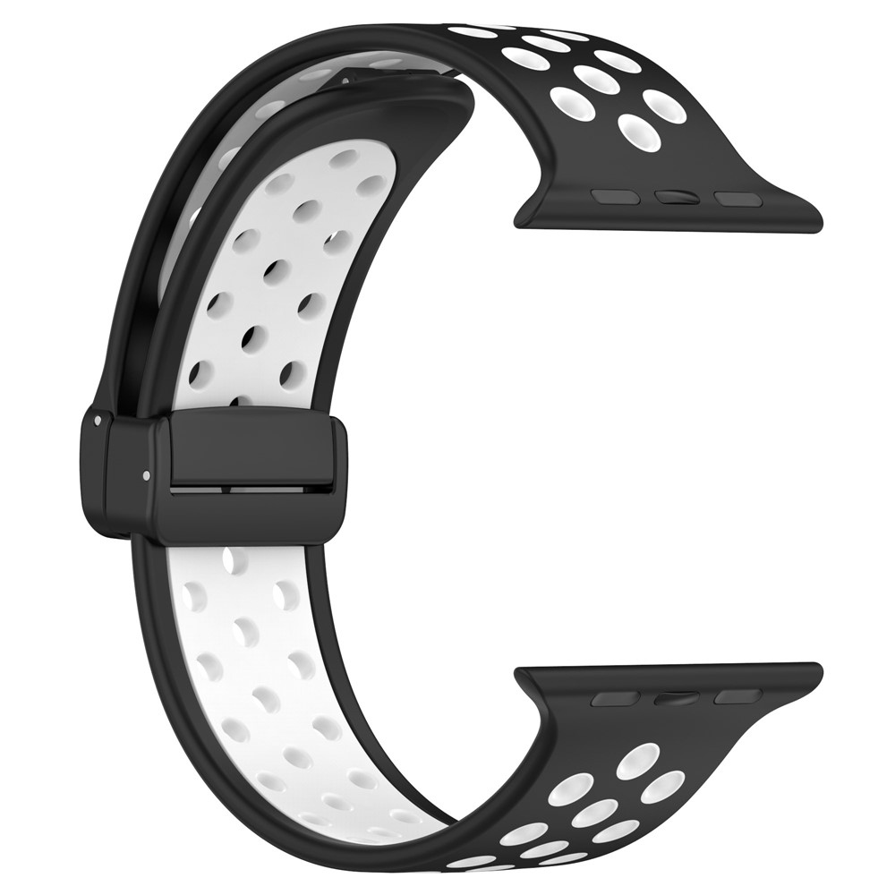 Dualc silikónový remienok na Apple Watch Ultra 4/3/2/1 49mm/12/11/10 46mm - čierny/biely