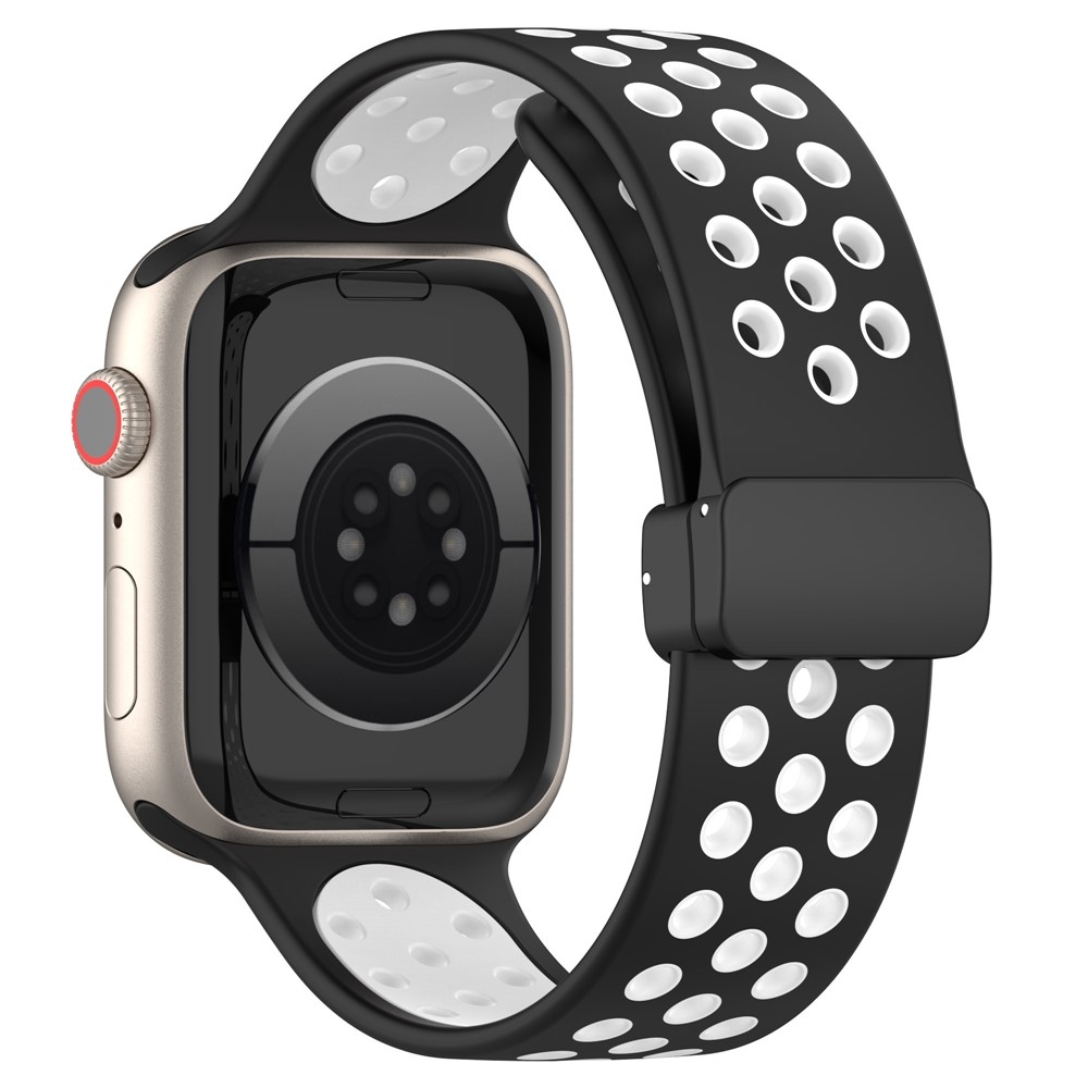 Dualc silikónový remienok na Apple Watch Ultra 4/3/2/1 49mm/12/11/10 46mm - čierny/biely