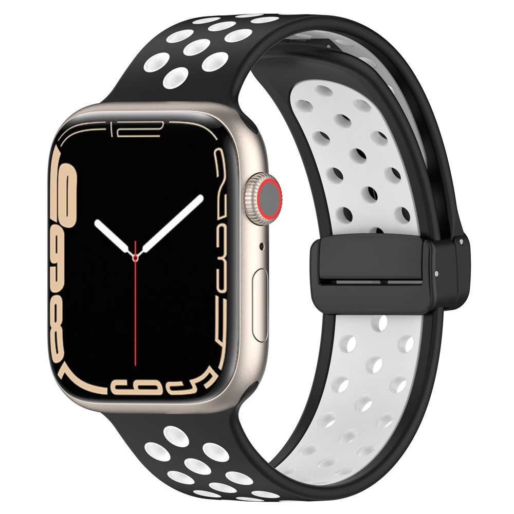 Dualc silikónový remienok na Apple Watch Ultra 4/3/2/1 49mm/12/11/10 46mm - čierny/biely