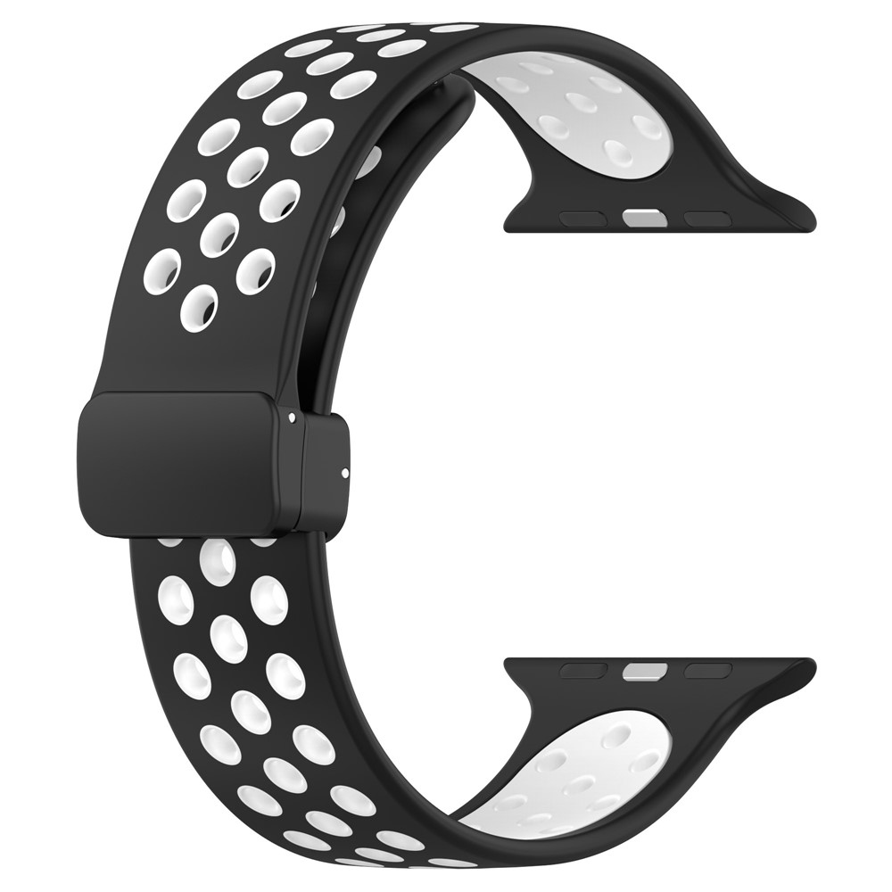 Dualc silikónový remienok na Apple Watch Ultra 4/3/2/1 49mm/12/11/10 46mm - čierny/biely