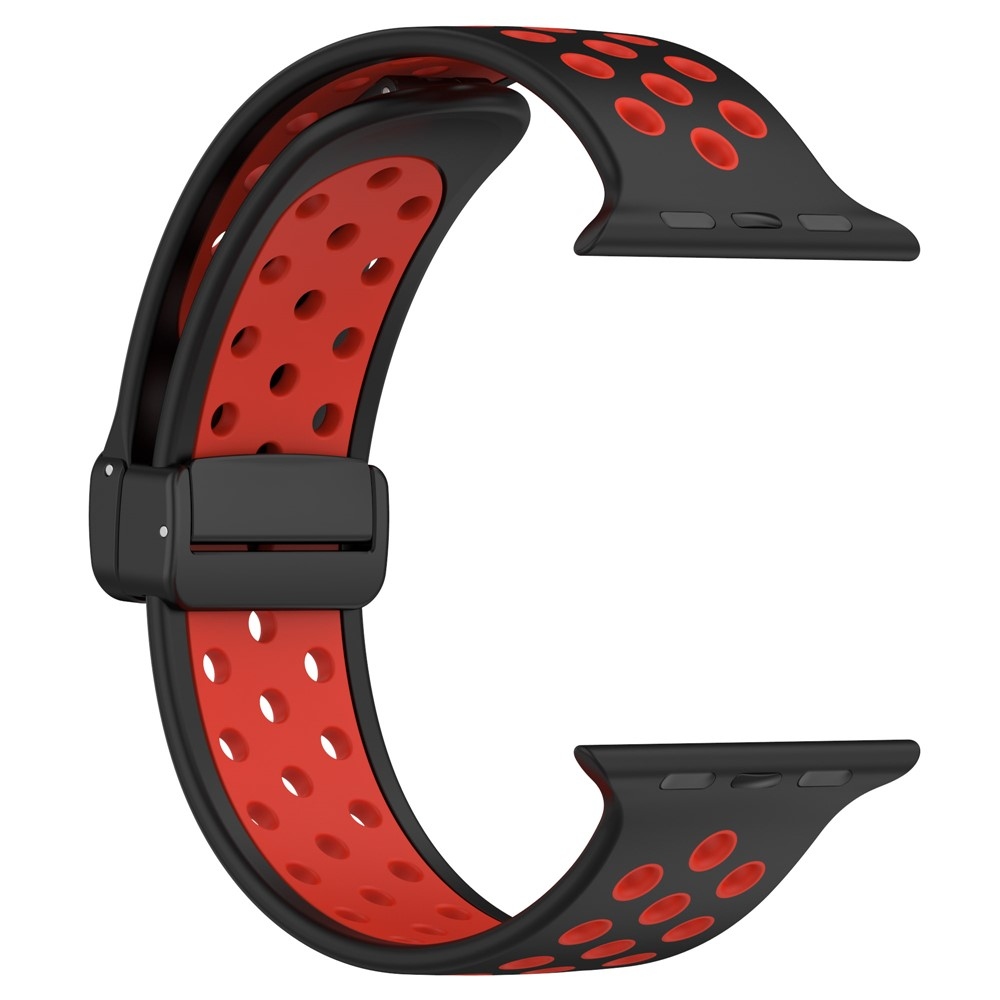 Dualc silikónový remienok na Apple Watch Ultra 4/3/2/1 49mm/12/11/10 46mm - čierny/červený