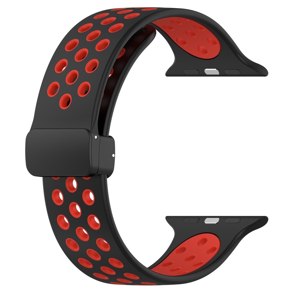 Dualc silikónový remienok na Apple Watch Ultra 4/3/2/1 49mm/12/11/10 46mm - čierny/červený