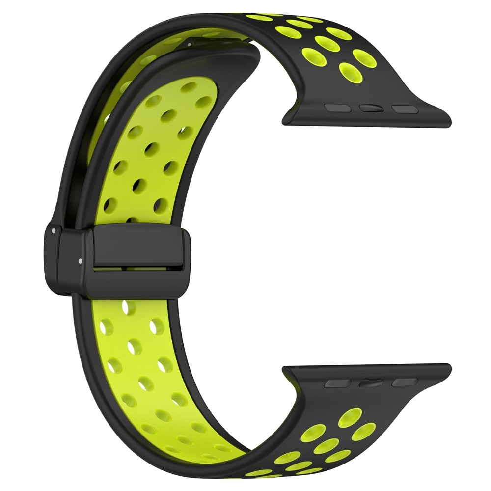 Dualc silikónový remienok na Apple Watch Ultra 4/3/2/1 49mm/12/11/10 46mm - čierny/lime