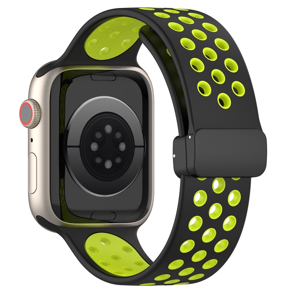 Dualc silikónový remienok na Apple Watch Ultra 4/3/2/1 49mm/12/11/10 46mm - čierny/lime