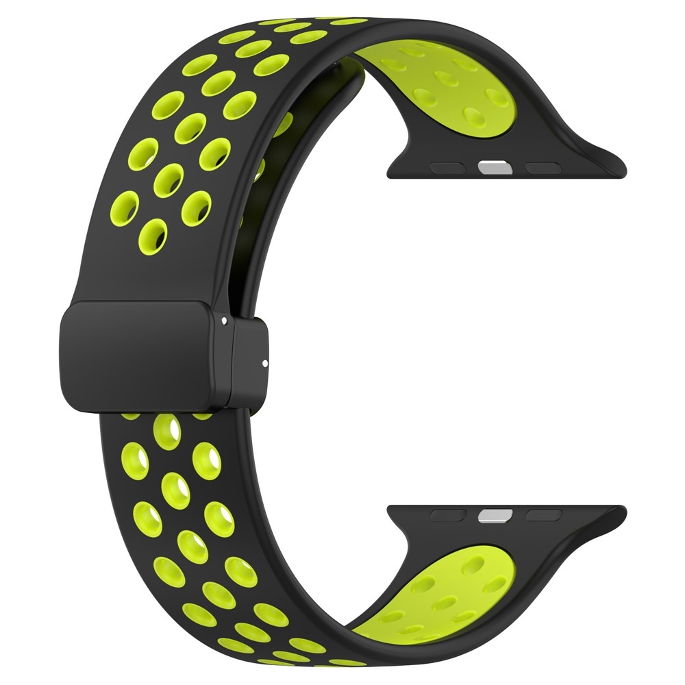Dualc silikónový remienok na Apple Watch Ultra 4/3/2/1 49mm/12/11/10 46mm - čierny/lime