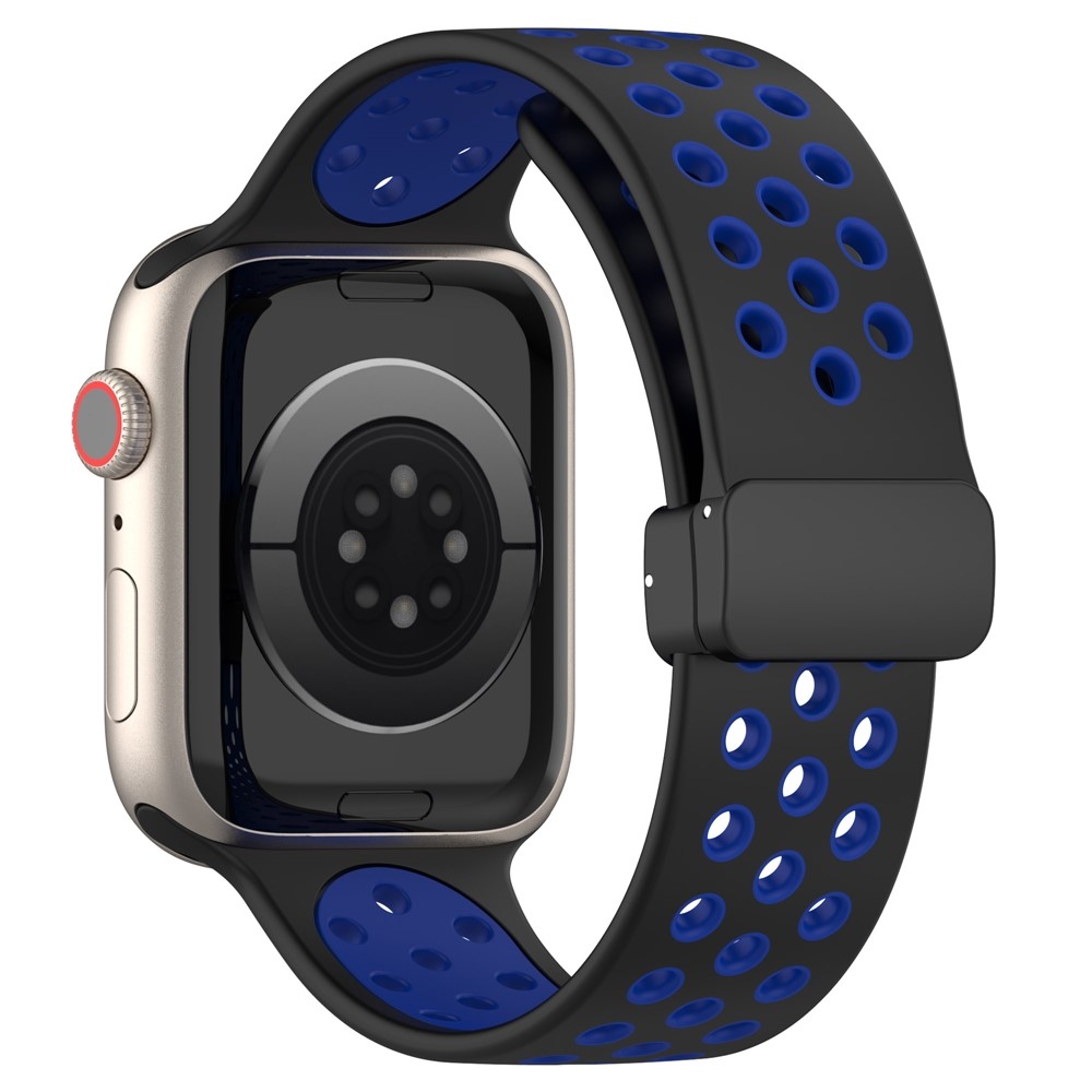 Dualc silikónový remienok na Apple Watch Ultra 4/3/2/1 49mm/12/11/10 46mm - čierny/modrý