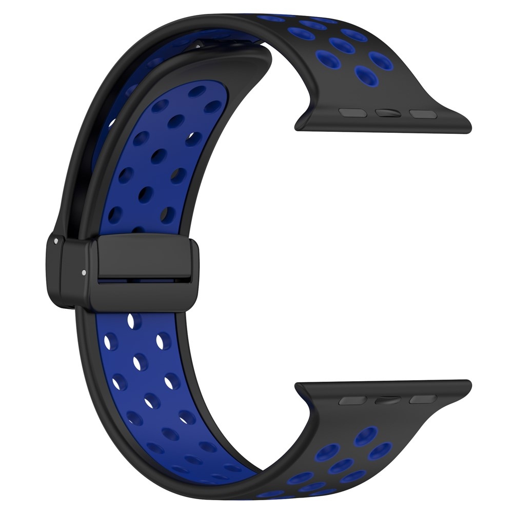 Dualc silikónový remienok na Apple Watch Ultra 4/3/2/1 49mm/12/11/10 46mm - čierny/modrý