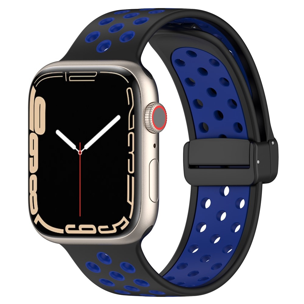 Dualc silikónový remienok na Apple Watch Ultra 4/3/2/1 49mm/12/11/10 46mm - čierny/modrý