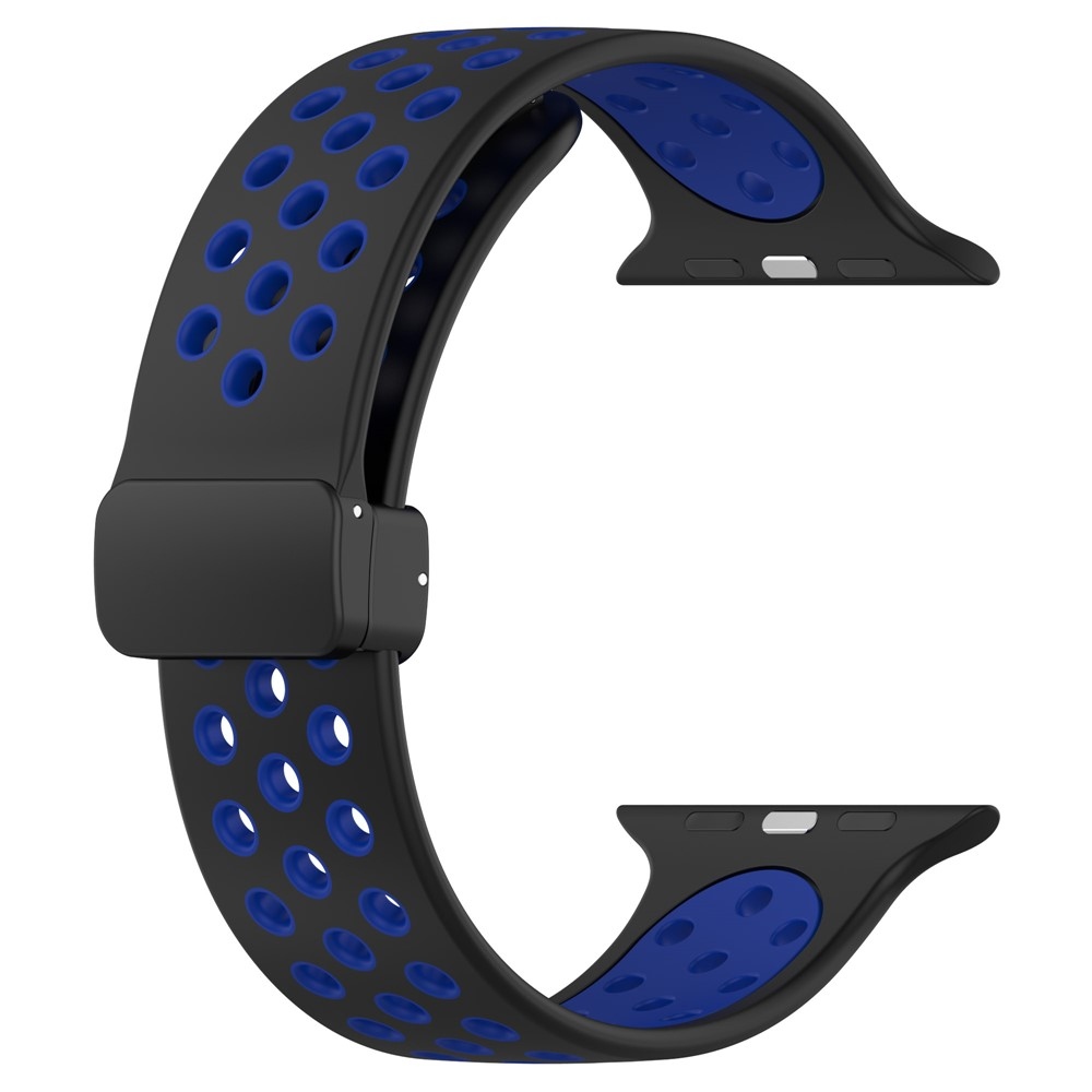 Dualc silikónový remienok na Apple Watch Ultra 4/3/2/1 49mm/12/11/10 46mm - čierny/modrý