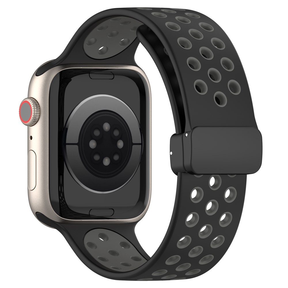Dualc silikónový remienok na Apple Watch Ultra 4/3/2/1 49mm/12/11/10 46mm - čierny/sivý