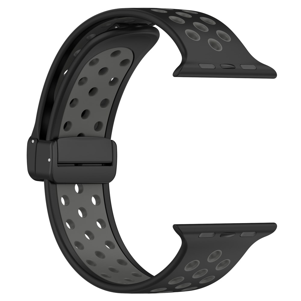 Dualc silikónový remienok na Apple Watch Ultra 4/3/2/1 49mm/12/11/10 46mm - čierny/sivý