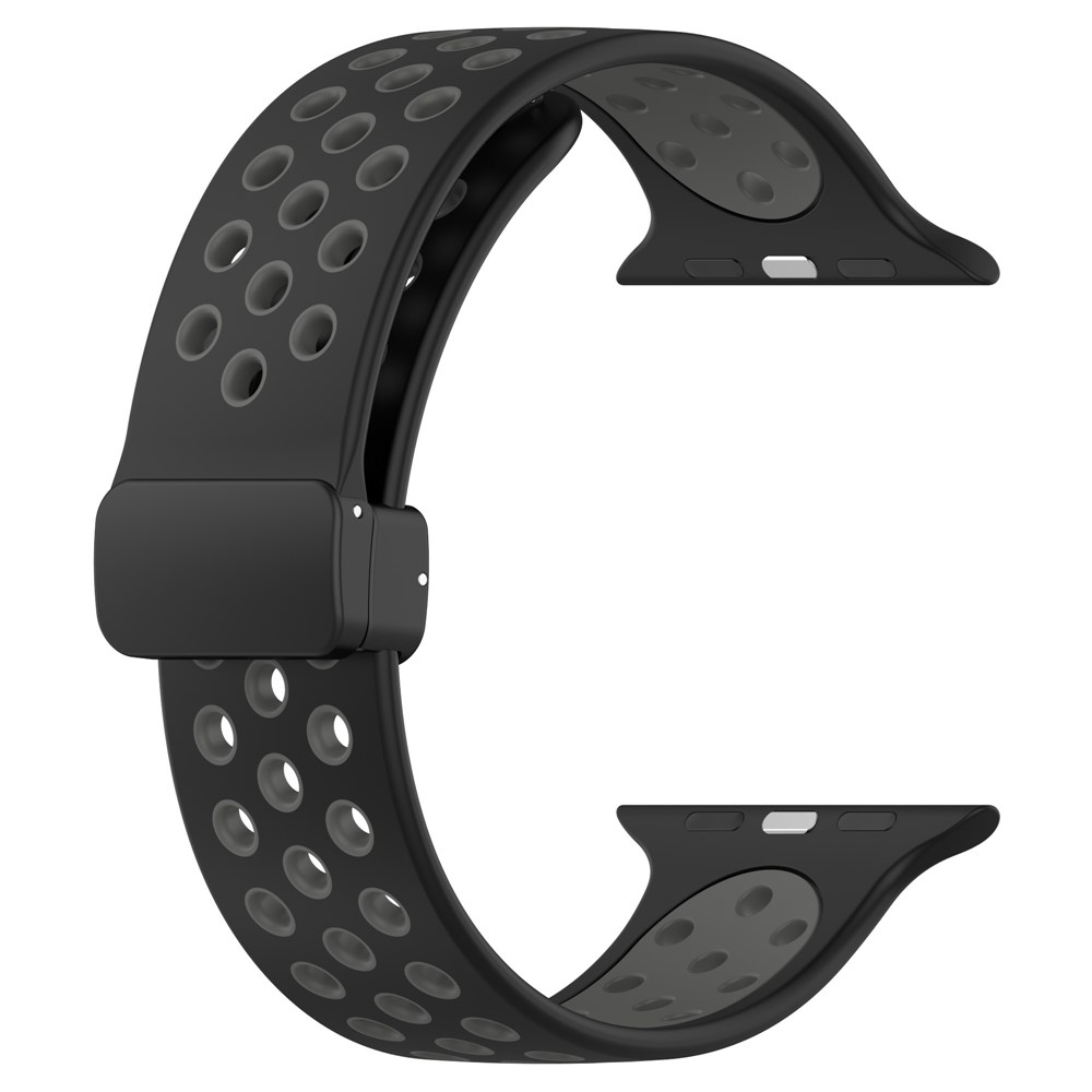 Dualc silikónový remienok na Apple Watch Ultra 4/3/2/1 49mm/12/11/10 46mm - čierny/sivý