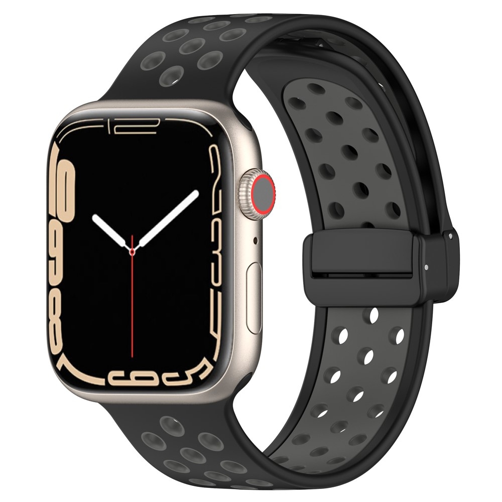 Dualc silikónový remienok na Apple Watch Ultra 4/3/2/1 49mm/12/11/10 46mm - čierny/sivý