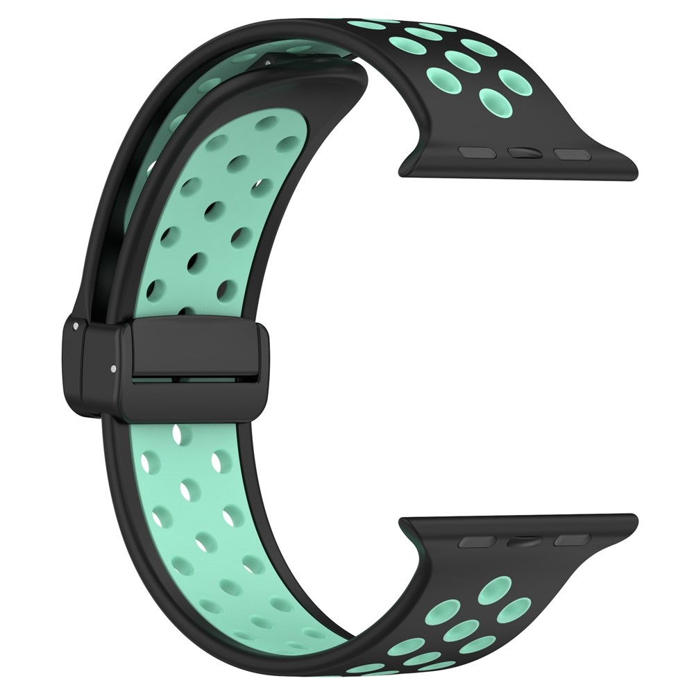 Dualc silikónový remienok na Apple Watch Ultra 4/3/2/1 49mm/12/11/10 46mm - čierny/zelený