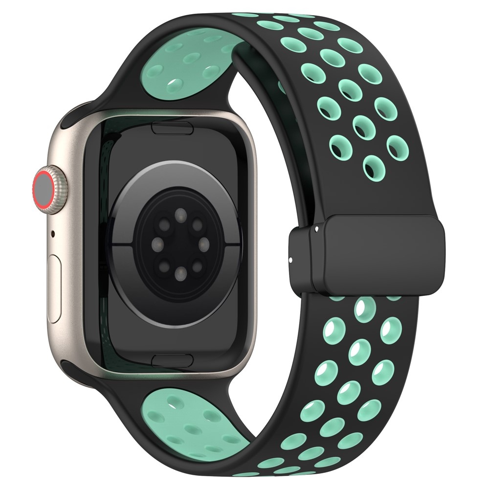 Dualc silikónový remienok na Apple Watch Ultra 4/3/2/1 49mm/12/11/10 46mm - čierny/zelený