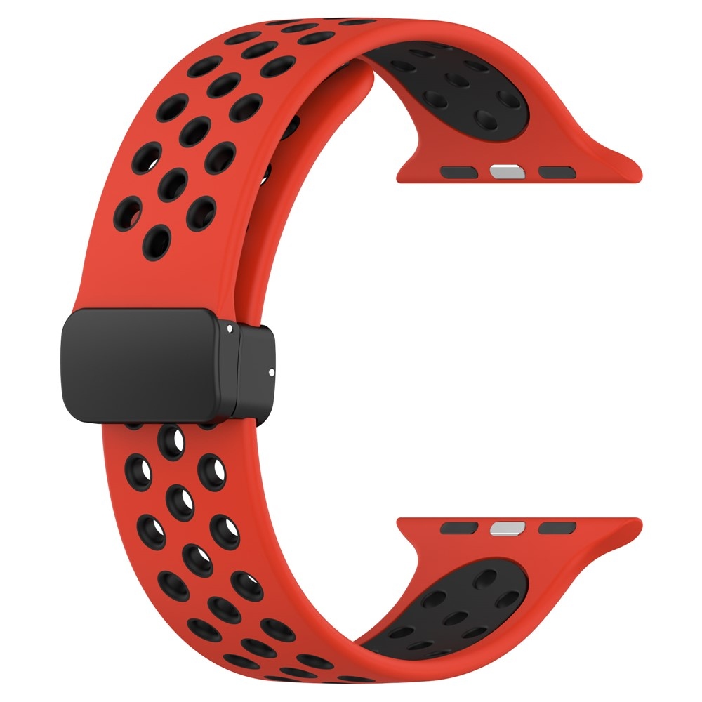 Dualc silikónový remienok na Apple Watch Ultra 4/3/2/1 49mm/12/11/10 46mm - červený/čierny