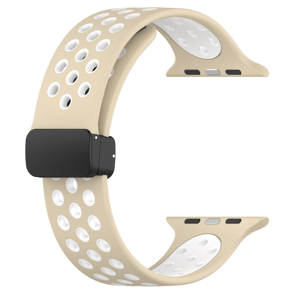 Dualc silikónový remienok na Apple Watch Ultra 4/3/2/1 49mm/12/11/10 46mm - khaki/biely