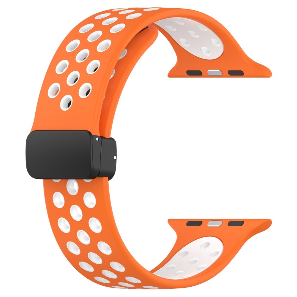 Dualc silikónový remienok na Apple Watch Ultra 4/3/2/1 49mm/12/11/10 46mm - oranžový/biely