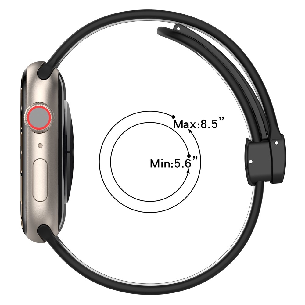 Dualc silikónový remienok na Apple Watch Ultra 4/3/2/1 49mm/12/11/10 46mm - tmavomodrý/biely