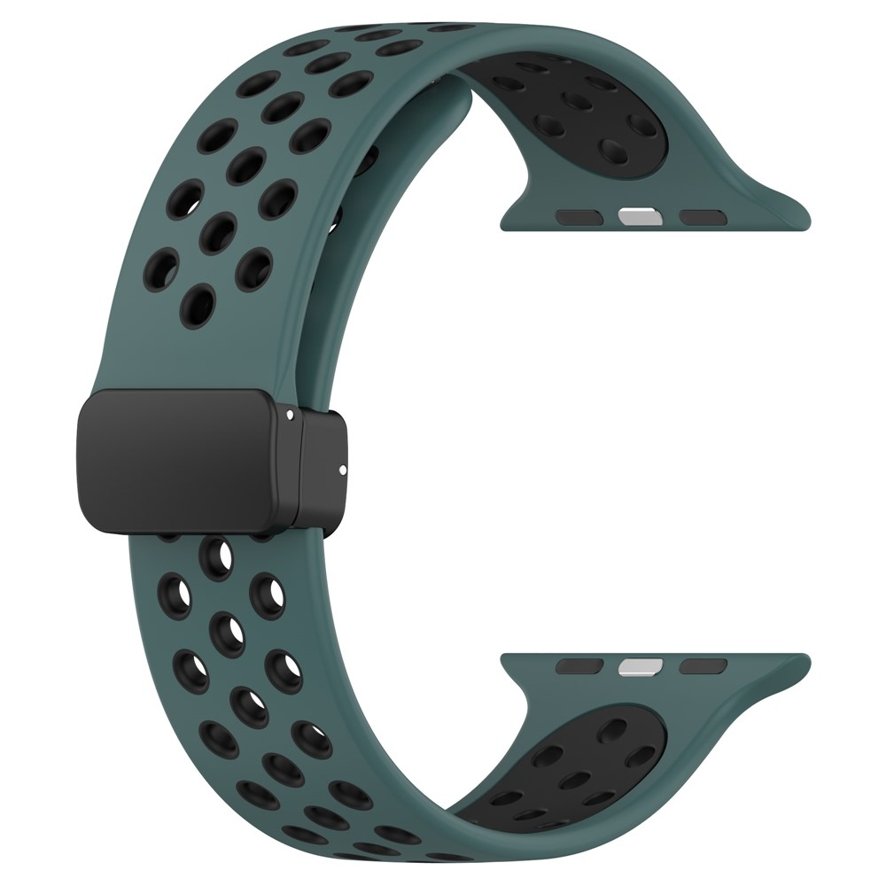 Dualc silikónový remienok na Apple Watch Ultra 4/3/2/1 49mm/12/11/10 46mm - zelený/čierny