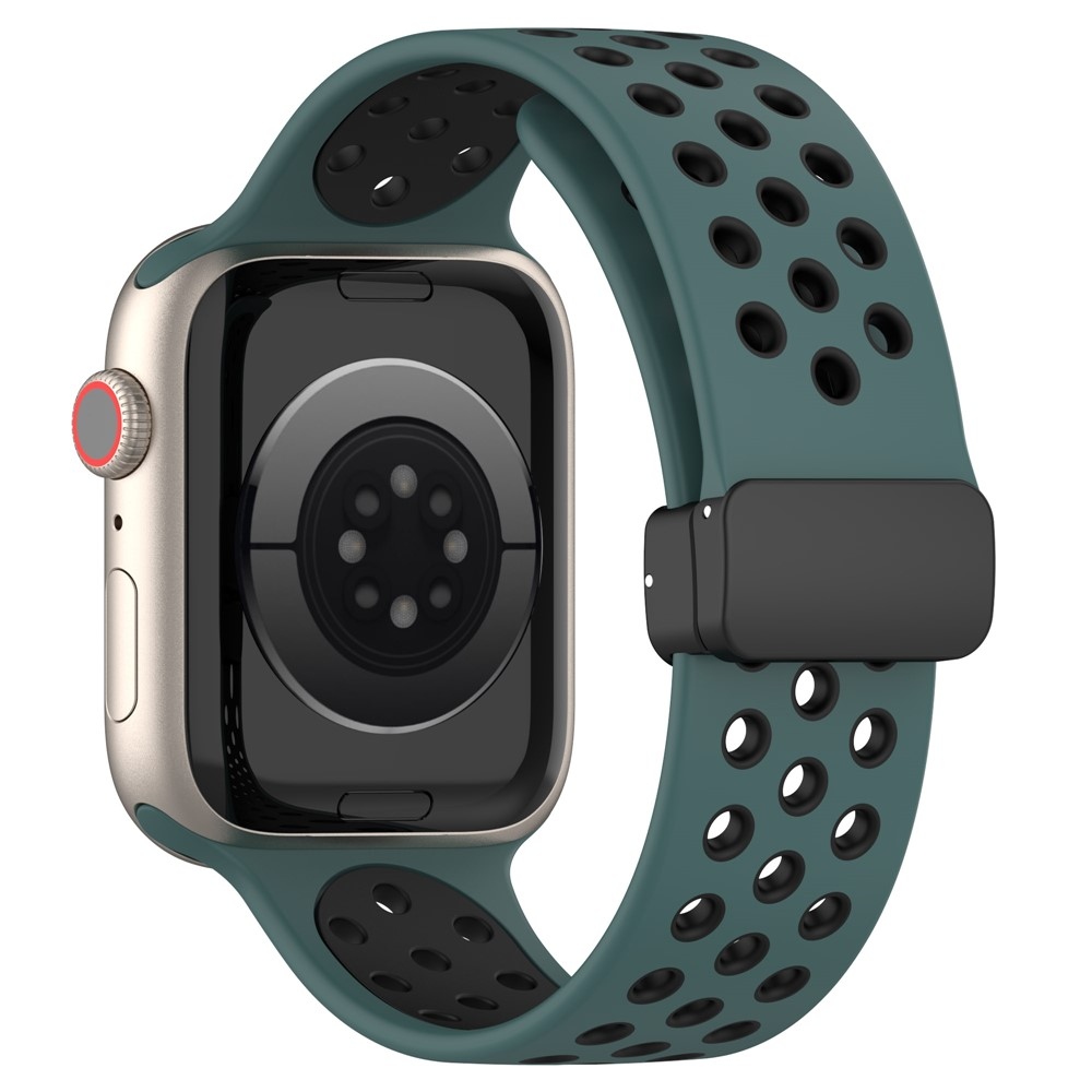 Dualc silikónový remienok na Apple Watch Ultra 4/3/2/1 49mm/12/11/10 46mm - zelený/čierny