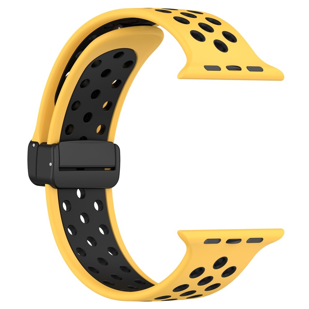 Dualc silikónový remienok na Apple Watch Ultra 4/3/2/1 49mm/12/11/10 46mm - žltý/čierny