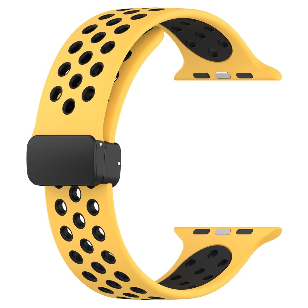 Dualc silikónový remienok na Apple Watch Ultra 4/3/2/1 49mm/12/11/10 46mm - žltý/čierny