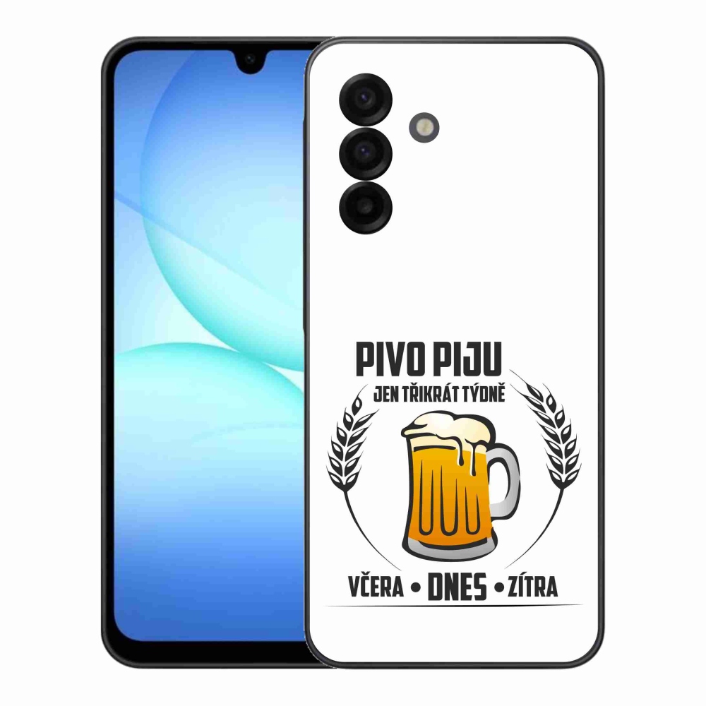 Gélový kryt mmCase na Samsung Galaxy A17 5G - pivný motív biele pozadie