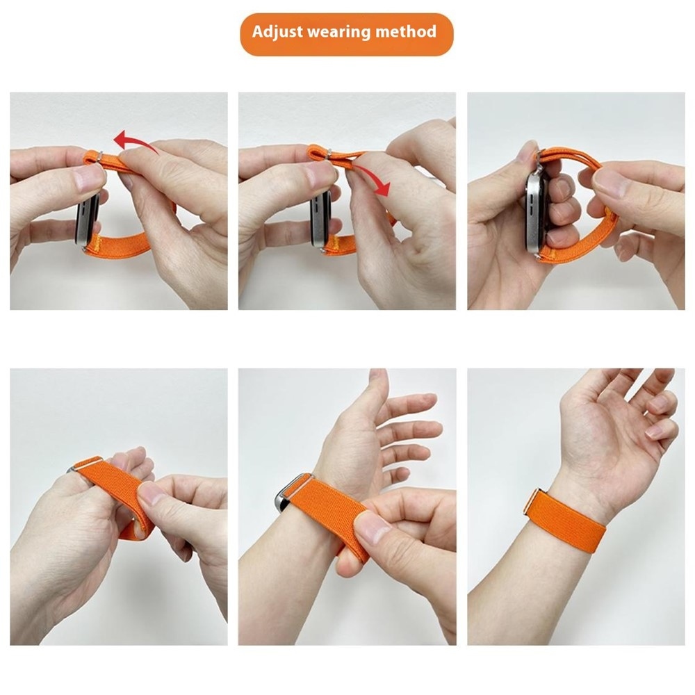 Durab nylonový elastický remienok na Xiaomi Smart Band 10 Pro/9 Pro/8 Pro/Redmi Watch 6/5/4 - oranžový