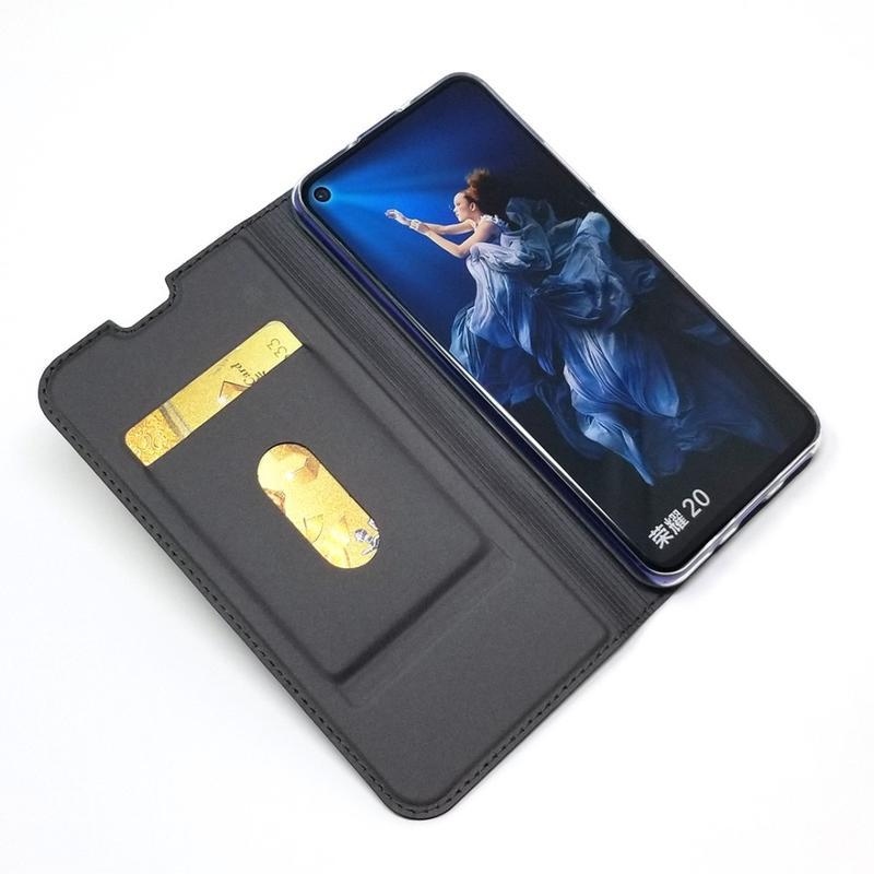 DUX elegantné PU kožené puzdro na mobil Honor 20 / Huawei Nova 5T - čierne