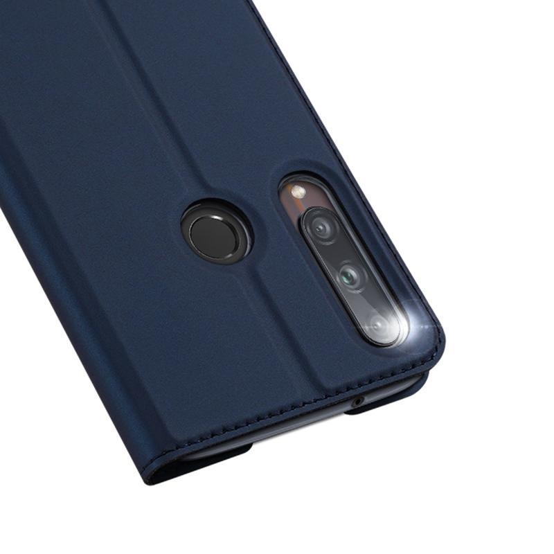 DUX elegantné PU kožené puzdro na mobil Huawei P40 Lite E - tmavomodré