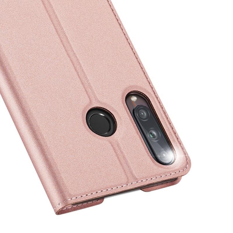 DUX elegantné PU kožené puzdro na mobil Huawei P40 Lite E - růžovozlaté