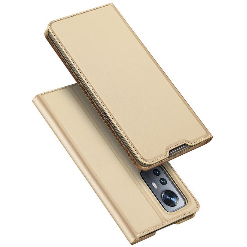 DUX elegantné PU kožené púzdro na mobil Xiaomi 12/12X - zlaté