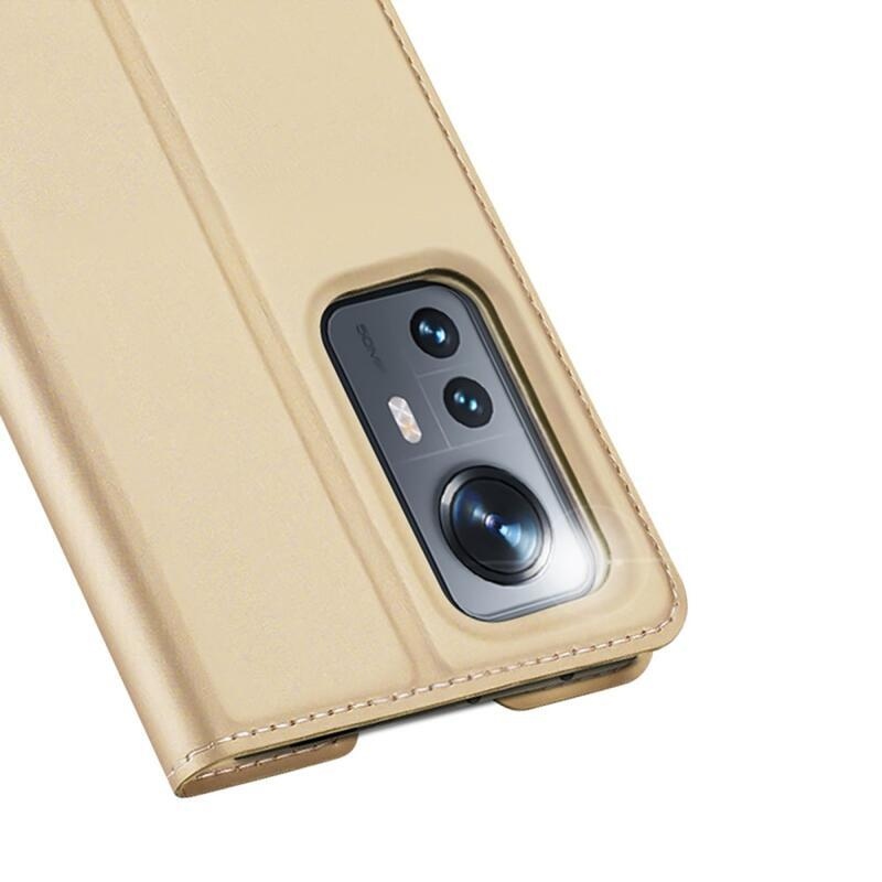 DUX elegantné PU kožené púzdro na mobil Xiaomi 12/12X - zlaté