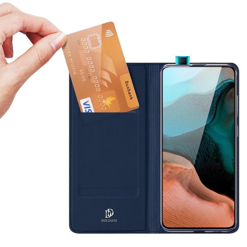 DUX elegantné PU kožené puzdro na mobil Xiaomi Poco F2 Pro - modré