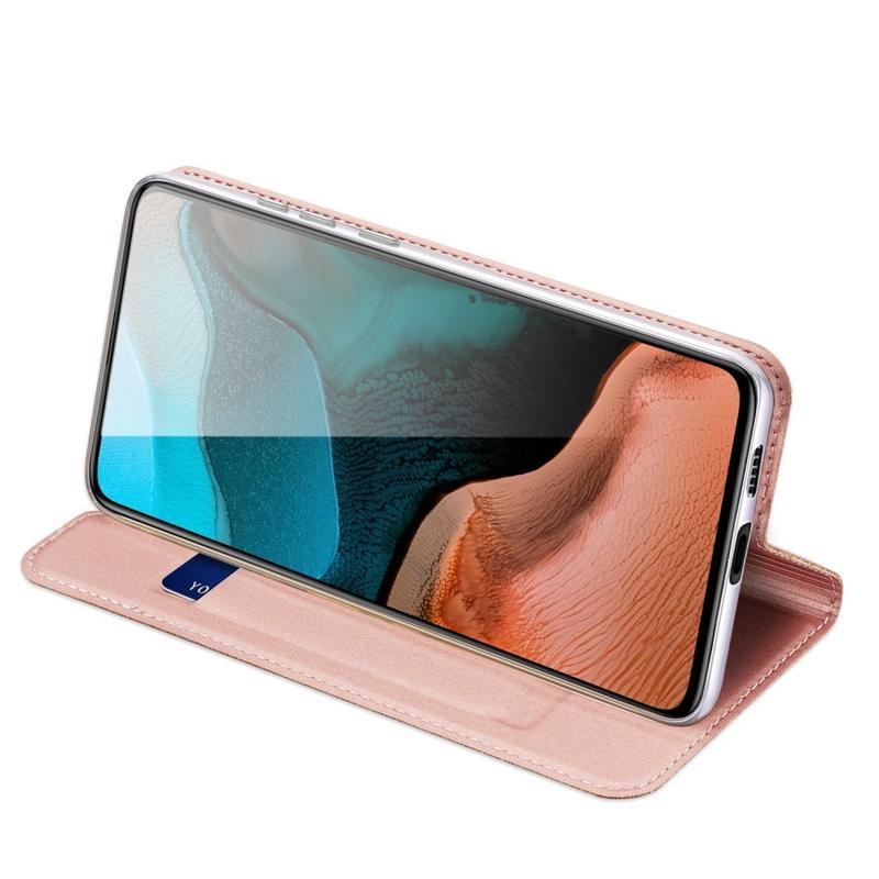 DUX elegantné PU kožené puzdro na mobil Xiaomi Poco F2 Pro - růžovozlaté