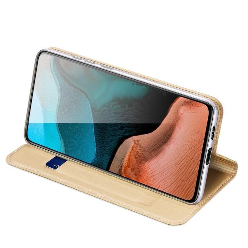 DUX elegantné PU kožené puzdro na mobil Xiaomi Poco F2 Pro - zlaté