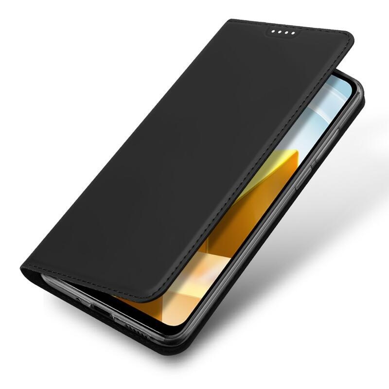 DUX elegantné PU kožené púzdro na mobil Xiaomi Poco M5 - čierne