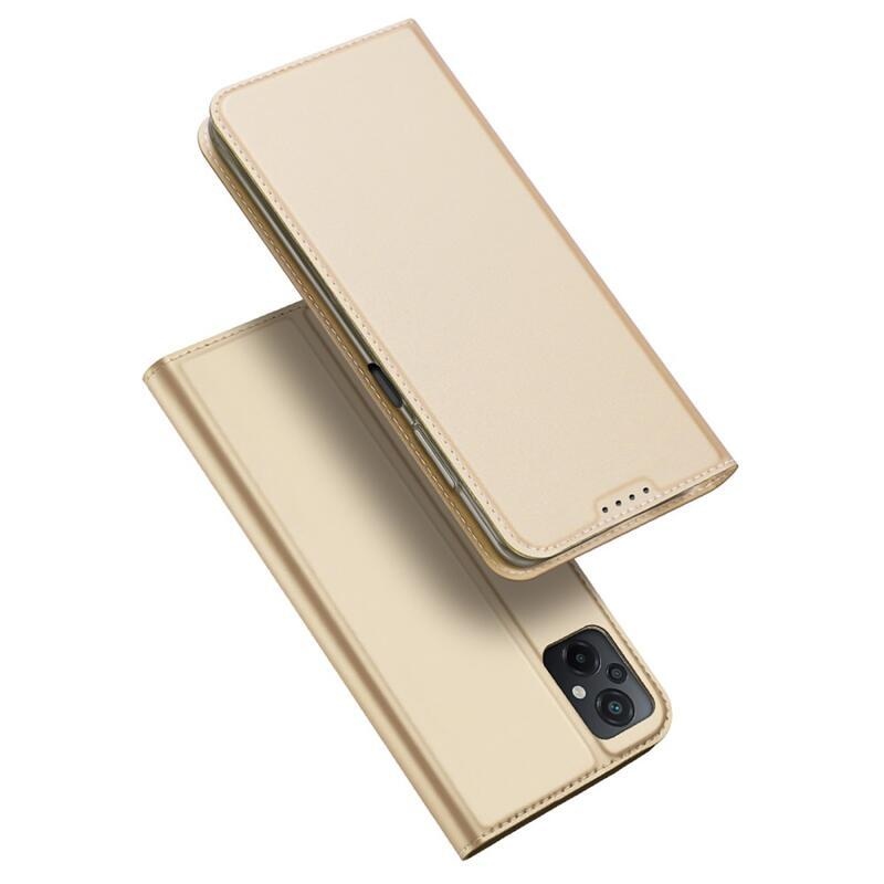 DUX elegantné PU kožené púzdro na mobil Xiaomi Poco M5 - zlaté