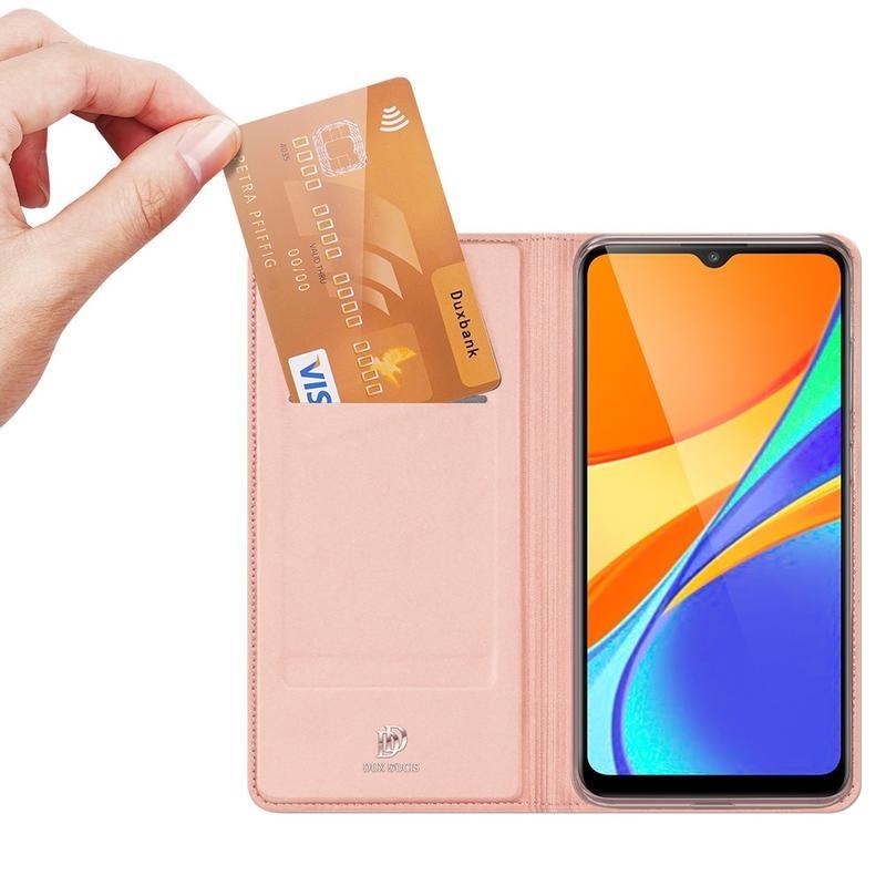 DUX elegantné PU kožené puzdro na mobil Xiaomi Redmi 9C - růžovozlaté