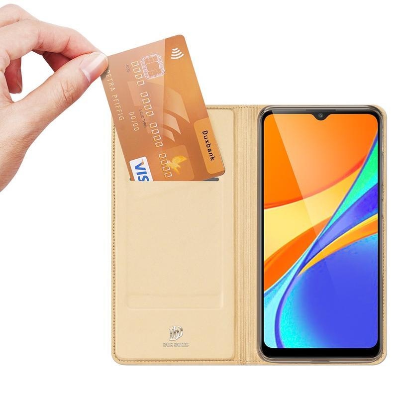 DUX elegantné PU kožené puzdro na mobil Xiaomi Redmi 9C - zlaté