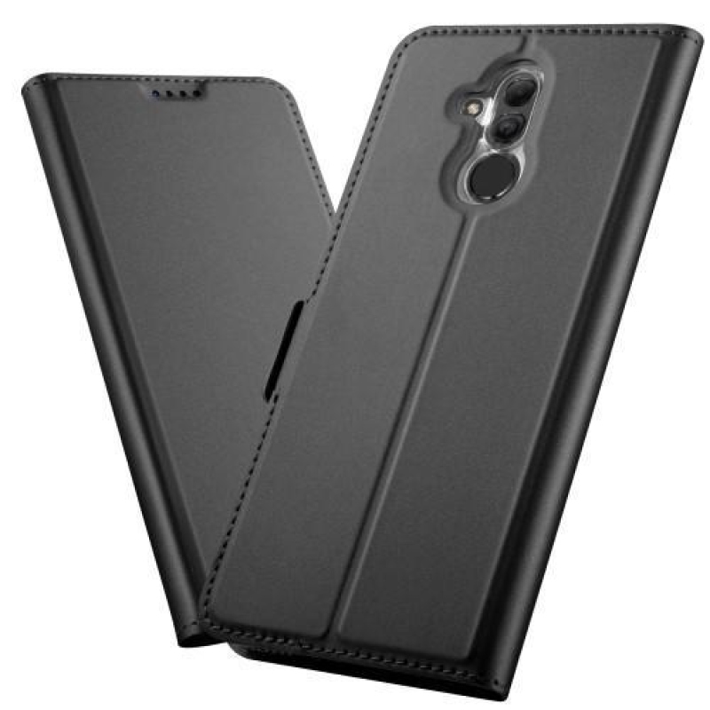 DUX elegantné PU kožené puzdro na Huawei Mate 20 Lite - antracitové
