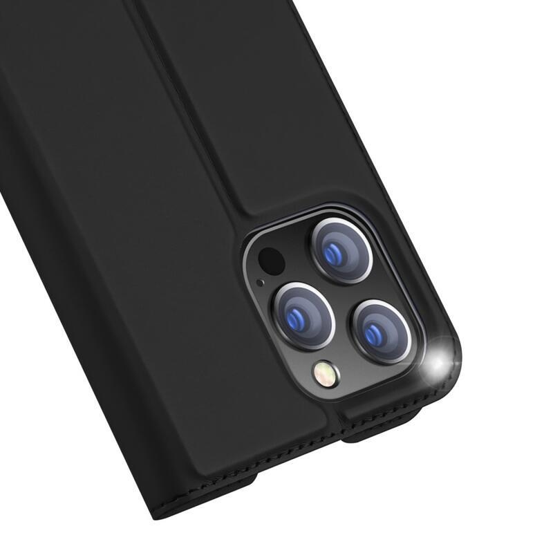 DUX elegantné PU kožené púzdro pre mobil iPhone 14 Pro 6.1 - čierne