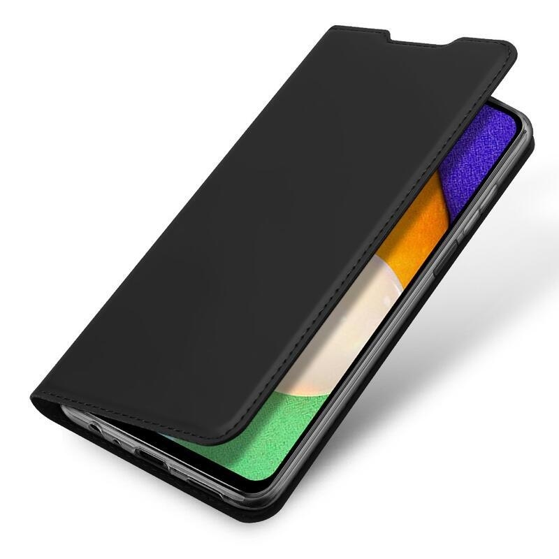 DUX elegantné PU kožené puzdro pre mobil Samsung Galaxy A03s (166.6 x 75.9 x 9.1mm) - čierne