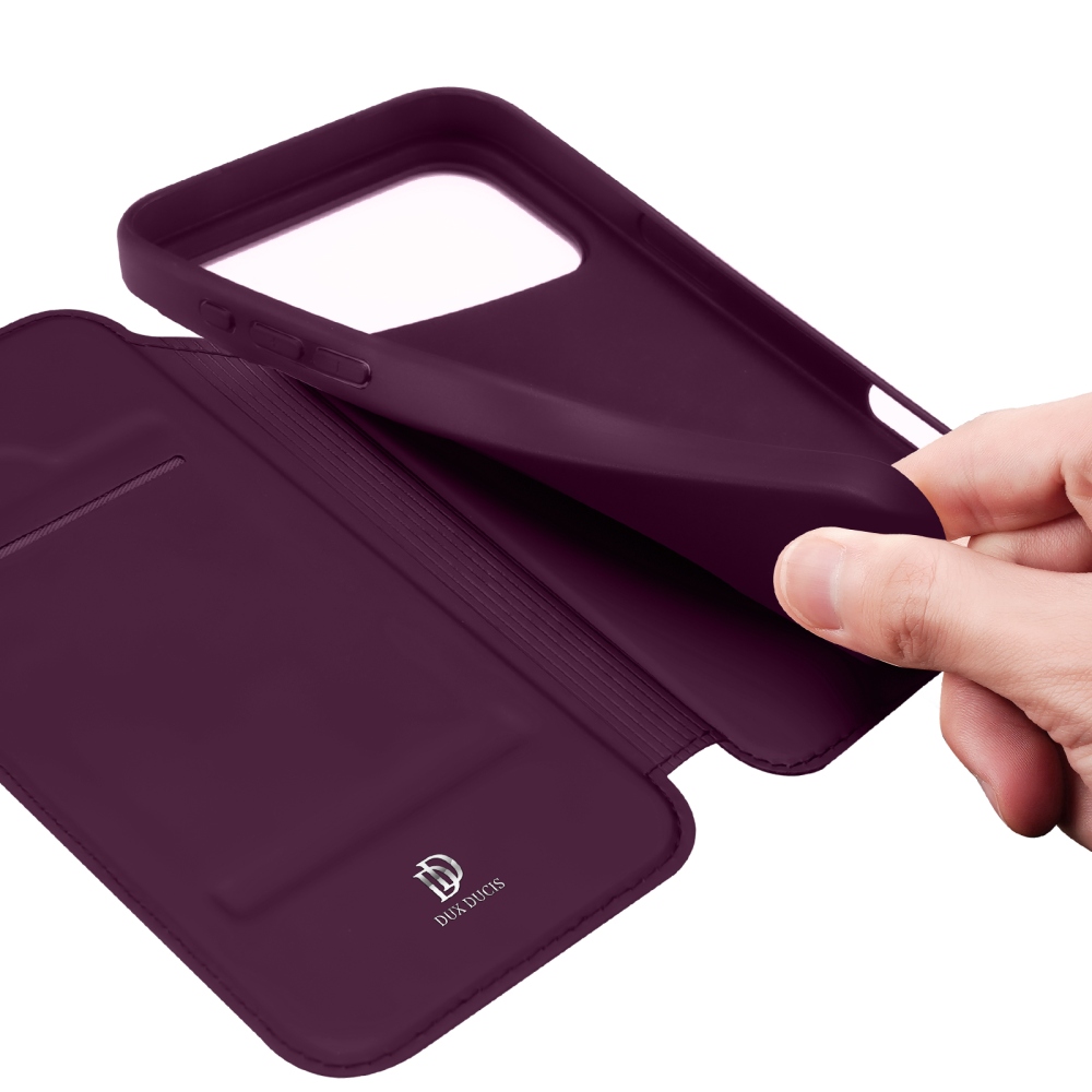 DUX knižkové púzdro na iPhone 18 Pro Max/17 Pro Max - vínový