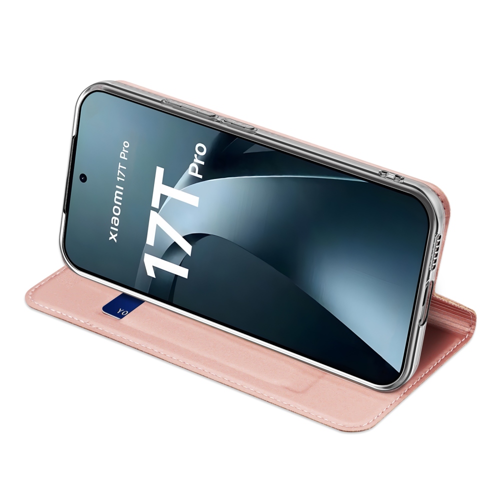 DUX knižkové púzdro na mobil Xiaomi 17T Pro - ružovozlaté