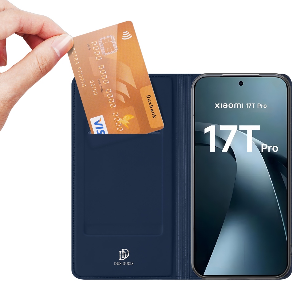 DUX knižkové púzdro na mobil Xiaomi 17T Pro - tmavomodré