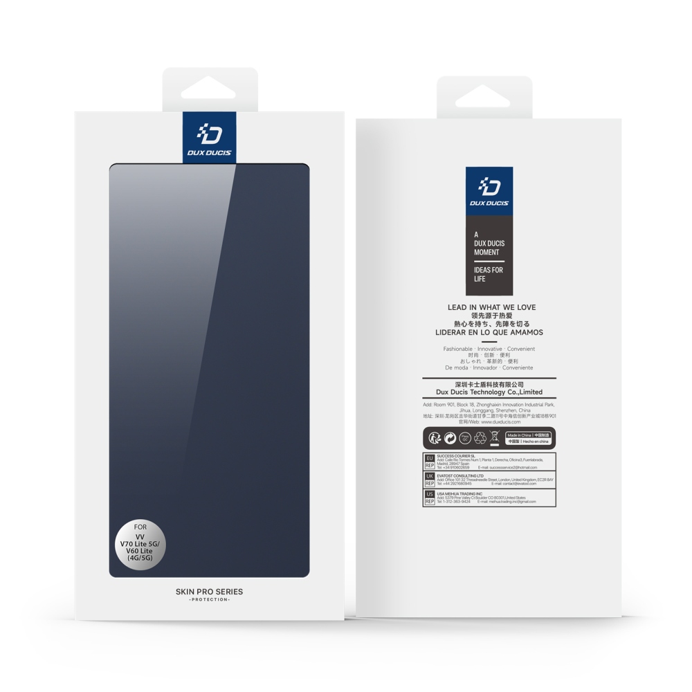 DUX knižkové puzdro na Vivo V70 Lite 5G - tmavomodré